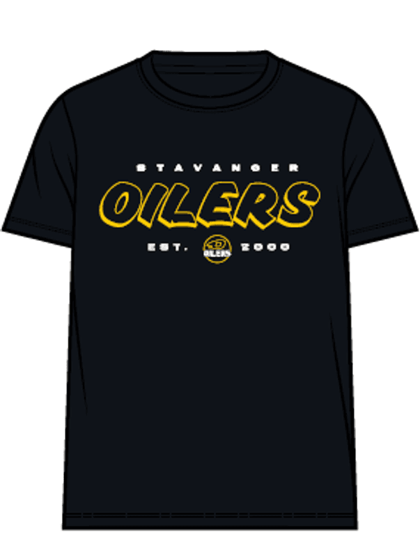 T-skjorte Stavanger Oilers med gul skrift