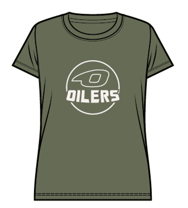 T-skjorte m/logo Olivengrønn - dame